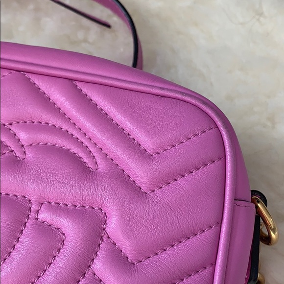 Gucci Marmont Matelasse Mini pink bag - Picture 10 of 15